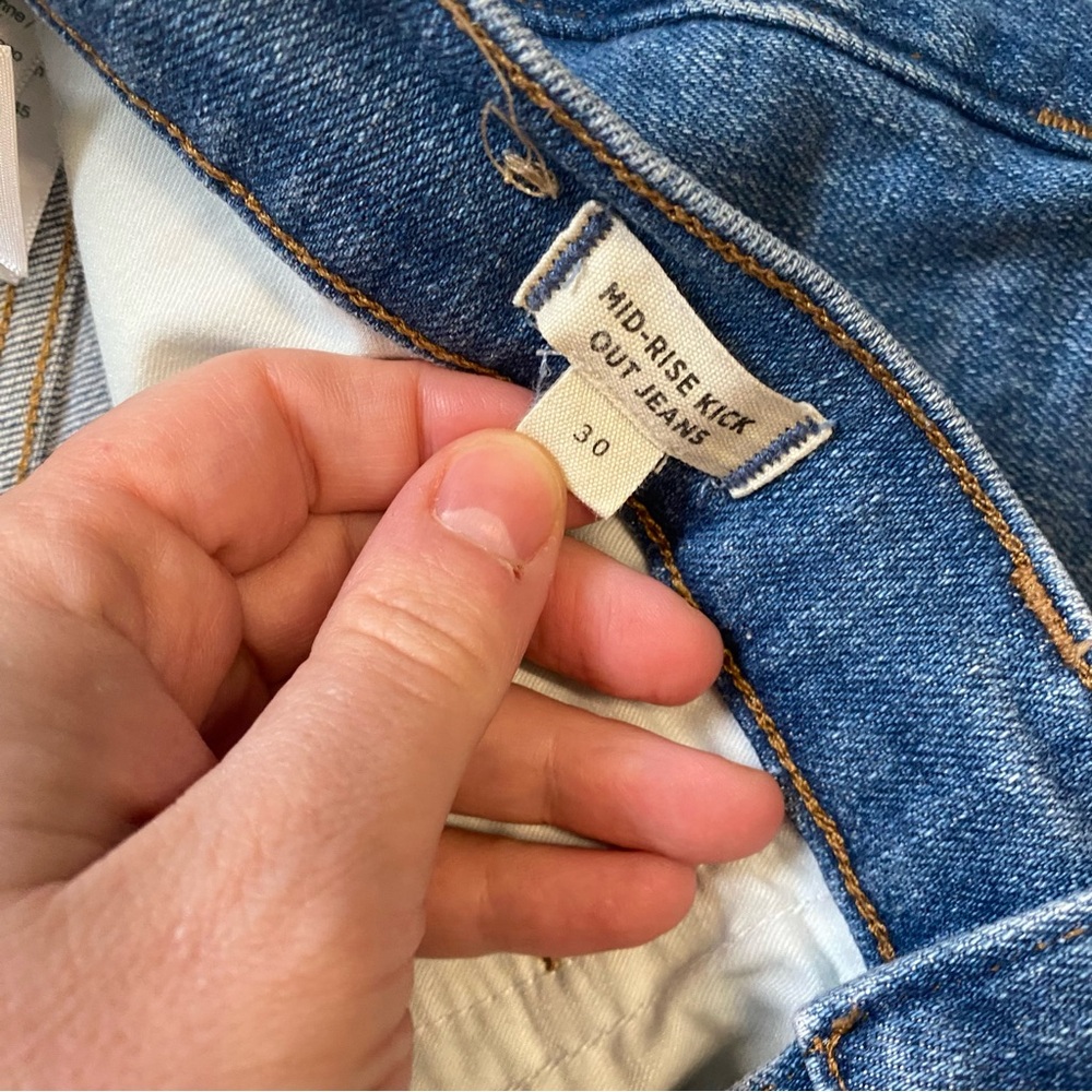 Madewell Jeans Mid-Rise Kick Out Flare Ankle Boho Cherryville Size 30 - Picture 6 of 11